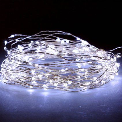 15885 1 led svetelna retaz 96 diod studena biela 7 metrov a 8 funkcii