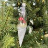24273 1 sklenena vianocna ozdoba priehladna slza s muchotravkami 14 cm sada 6 ks